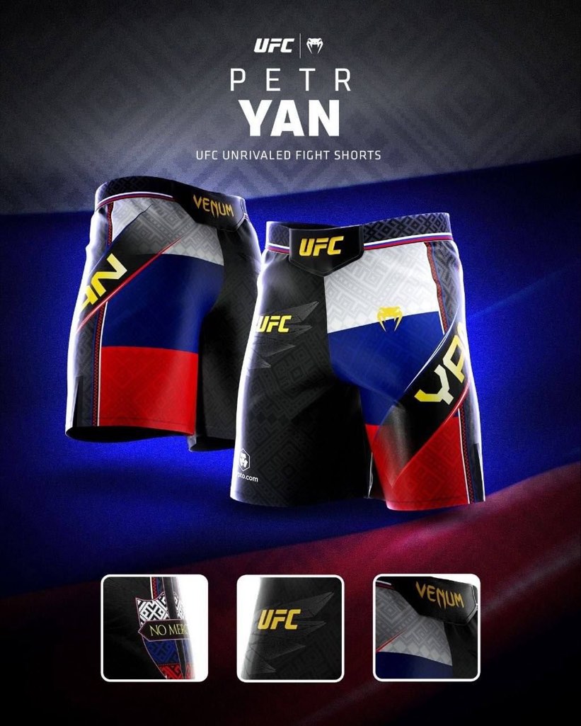 Кастомные шорты Петра Яна UFC Unrivaled by Venum с флагом России